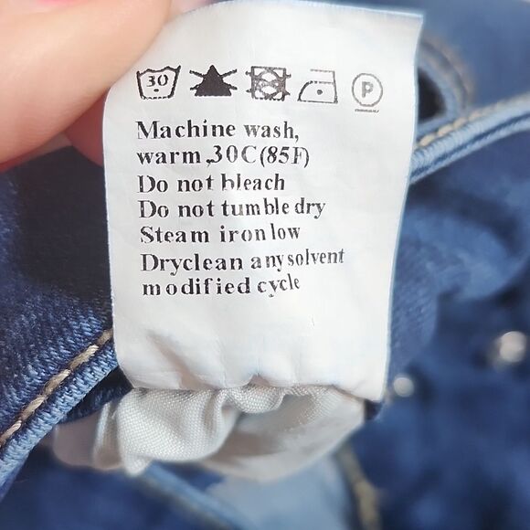 Amazon Straight Jeans, High Waist, Zip & Double Button, Dark Wash, Rough Hem, 8 - Picture 12 of 12